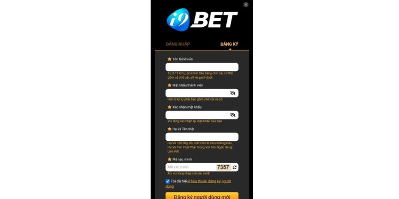 Đăng ký i9Bet bằng telephone của bạn